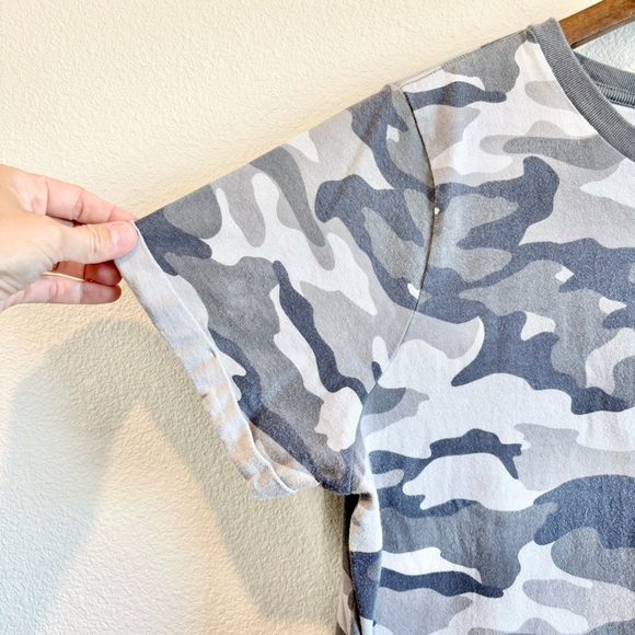 Sonoma Women’s Camo T-Shirt Dress Gray Short Sleeve Casual Cotton Size Large - Picture 4 of 11